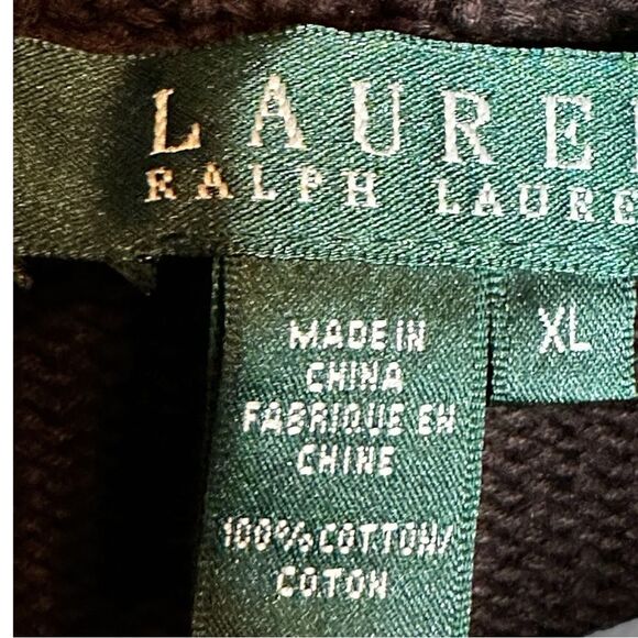 Lauren Ralph Lauren Women Sweater XL Brown Shawl Collar  Classic - Picture 5 of 9